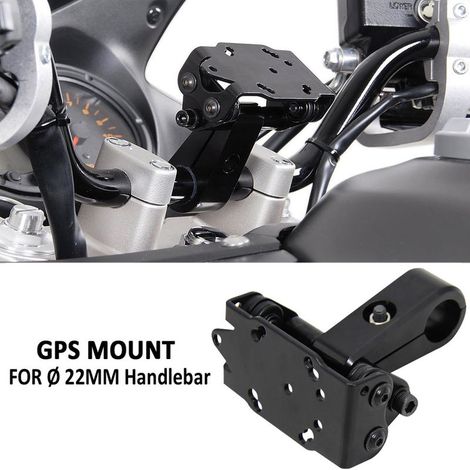 Neues schwarzes Motorradzubehör für Ø 22 mm Lenker, GPS mit Lenkerclip und Handyhalterung. (1/4)