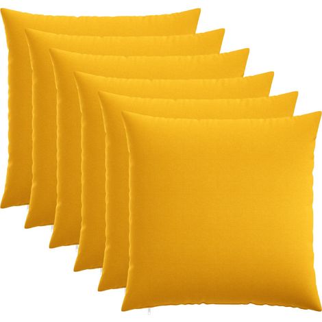 Housse de coussin 6 pc HEERLEN Jaune clair 55 x 55 cm Tissu vidaXL