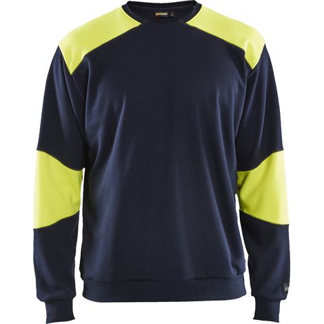 Sweat de travail retardant flamme 3458 - Marine/Jaune fluo XS