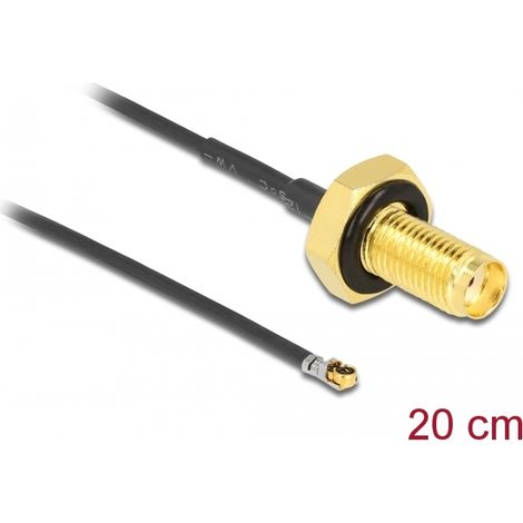 Delock Antena Cable SMA mampara hembra a MHFÂ® 4L LK macho 1.37 20 cm longitud de hilo 10 mm a prueba de salpicaduras