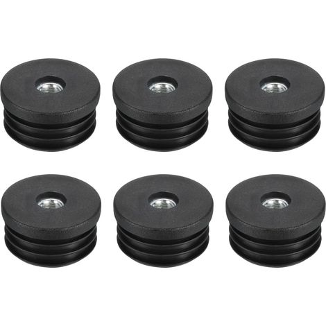 6 Embouts pour Tubes Ronds avec Filetage M8 pour Meubles (1/5)