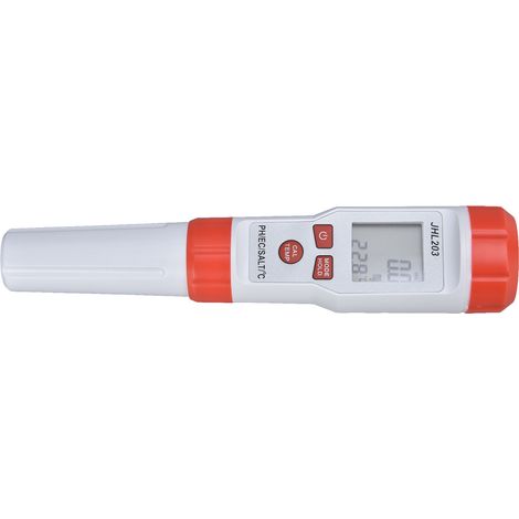 Kit de test d'eau portable 4-en-1 : pH/EC/Sel/Température avec rétroéclairage, pH-mètre pour aquarium (Modèle JHL-203, manuel en anglais, livré sans piles). (1/5)