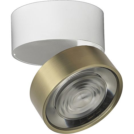Hole Applique/Plafoniera LED 13W 38° 3000K CRI90 in Alluminio Bianco/Oro, Illuminazione per Interni Elegante e Moderna - Rossini Group (1/5)