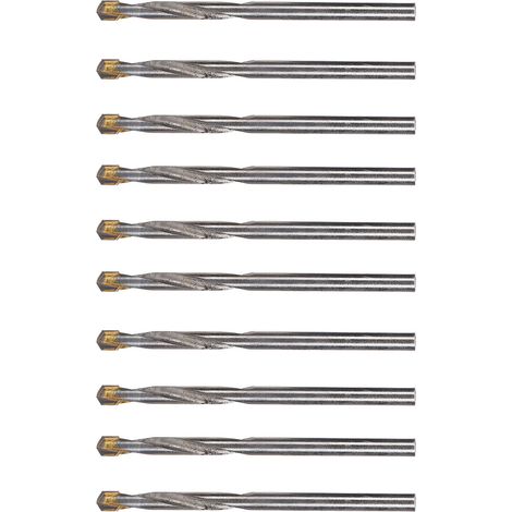 Lot de 10 forets hélicoïdaux en carbure de tungstène à queue droite, 4,2 mm, adaptés au bois, au métal et aux outils électriques. (1/5)