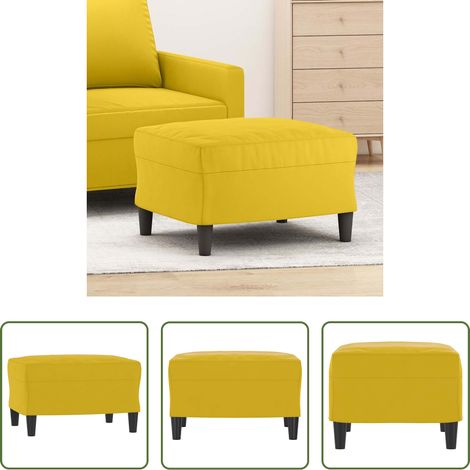 Samt Hocker - Fußhocker Gelb 60x50x41 cm Samt (1/5)