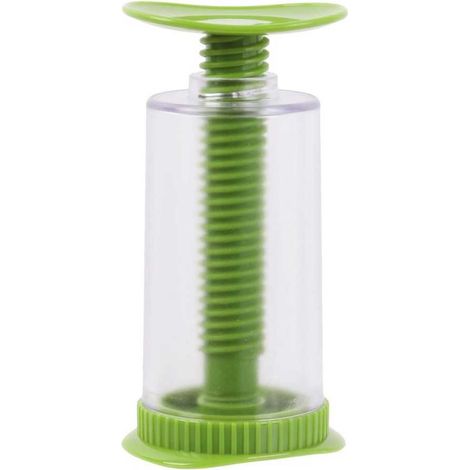 Moulin distributeur à herbe aromatiques en plastique vert et transparent