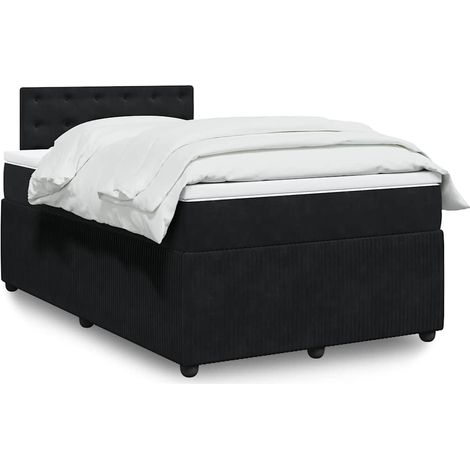 Boxspringbett mit Matratze Schwarz 120x190 cm Samt (1/5)