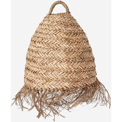 LÁMPARA COLGANTE DE TECHO CON FLECOS DE SEAGRASS Ø30X30CM (1/2)