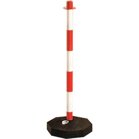Paletto plastica pz.10 h.cm.90 per catena segnaletica bianca rossa colonna - Salone