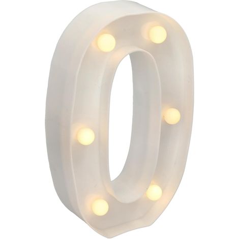 1 Chiffre Lumineux LED 0 Blanc, Décoration Murale Ou Posée, Ambiance Chaude 3000K, Pour Maison Et Événements (1/5)