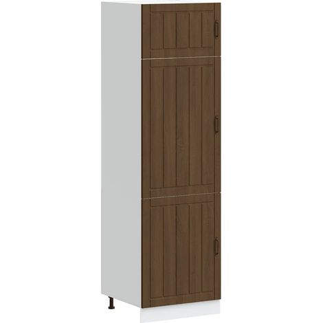 Armadio da cucina Lucca grande capacità di stoccaggio 60 x 57 x 207 cm in legno ingegnerizzato rovere marrone 020050219