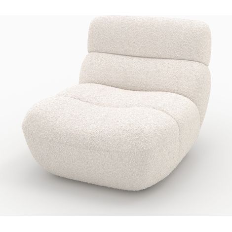 Sillón de tela bouclé blanca - Teddy