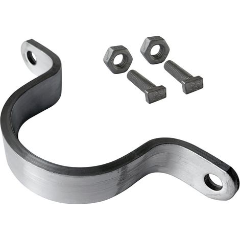 Signaletique.Biz France – Bride de fixation pour poteau en aluminium – Diamètre 50 mm – Fixation simple ou double pour panneaux – Accroche solide