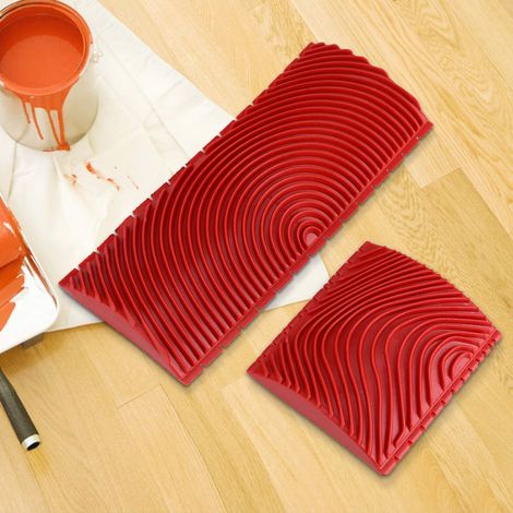 Rubber Scumble Kit Set for Wood Grain Effect Painting, 2-Piece Tools (6 and 3 Inches), Ideal for Home Decor, 2x Texture Pattern Creation Painting Tool Set with Rubber Wall Brush, Easy to Use (1/5)