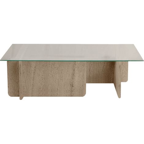 CALICOSY - Table basse avec plateau en verre trempé L105 cm - FLAVIO (1/5)
