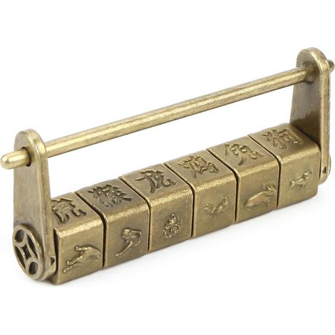 Rétro Zinc Vintage Antique Chinois Vieux Bijoux Code Mot De Passe Serrure Cadenas Serrure Boîte à Bijoux Cadenas Matériel (1/5)