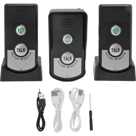 Paquete de 3 timbres con intercomunicador de voz, carga USB de 1000 m, llamada inalámbrica inteligente, intercomunicador inalámbrico resistente al agua para el hogar y la oficina - ANPVIZ (1/5)
