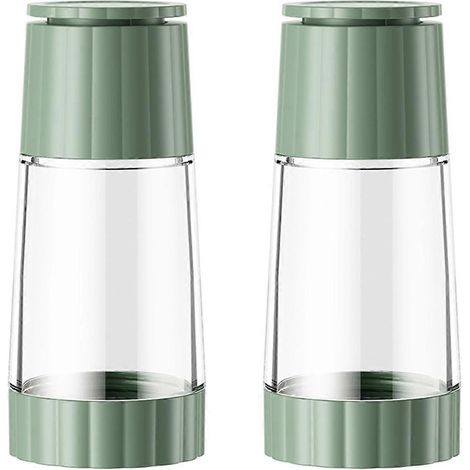 Moulin à poivre manuel, moulin à poivre en grains de poivre et sel de mer, bouteille de broyage, moulin à poivre en poudre, bouteille d'assaisonnement ménager vert (1/4)
