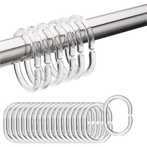 Set mit 24 Gardinenringen: Das Gardinenhaken-Set aus Kunststoff enthält 24 Ringe, ausreichend für Ihren Ersatzbedarf. (1/4)