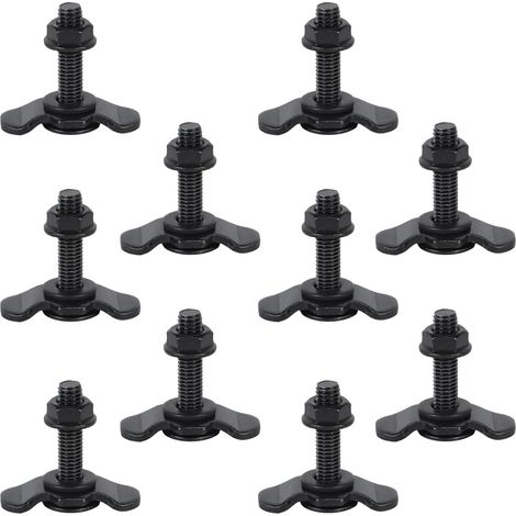 Lot de 10 raccords à vis pour rail d'arrimage, raccord Airline, accessoires de ferrures d'arrimage, raccords vissés Airline, ferrures d'extrémité (M8 x 40 mm) (1/5)