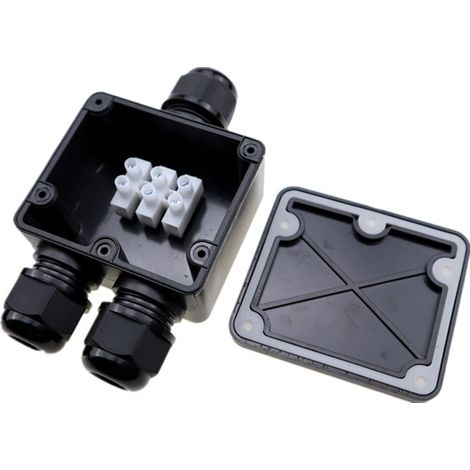 2 Stück wasserdichte IP68-Anschlussdose, wasserdichte Anschlussdose für den Außenbereich, 3-Wege-Kabelanschlussgehäuseanschlüsse für Ø5-mm-9-mm-Kabel, B