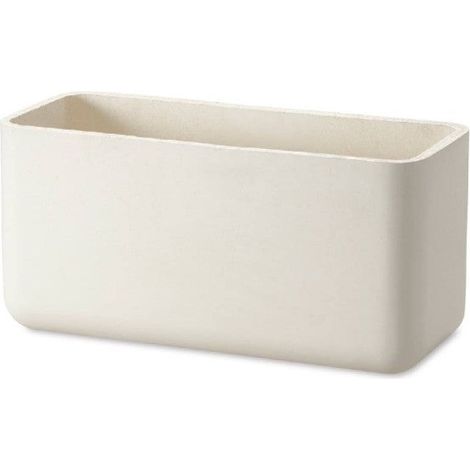 Jardinera Brezo - línea contemporánea de cantos redondeados - 80 × 33 × 38 cm - Palet - Blanco (1/5)