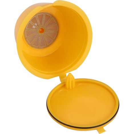 Filtro reutilizable para cápsulas de café – PP apto para uso alimentario y acero inoxidable 304 – 5 unidades, amarillo + cuchara (1/5)