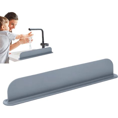 1 Protection éclaboussures, Silicone, 52 cm, Ventouse, Évier cuisine salle de bain