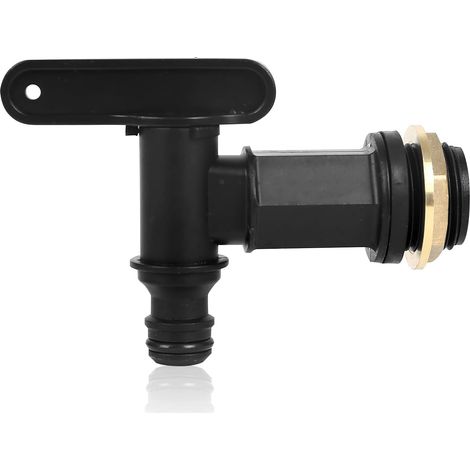 Robinet Citerne Eau Pluie, Adaptateur IBC, Raccords Tuyau avec Bouchon Laiton, Résevoir Eau, Jardin, pour Maison et Jardin (1/5)