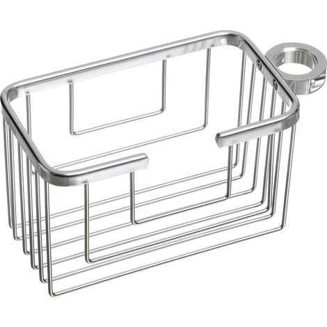 Porte-Douche Suspendu Barre Aluminium Anti-humidité et Anticorrosion Supporte 3 kg Montage Facile Sans Perçage Design Moderne Panier de Douche à Drainage Rapide 12,5 x 11,5 x 24 cm (1/5)