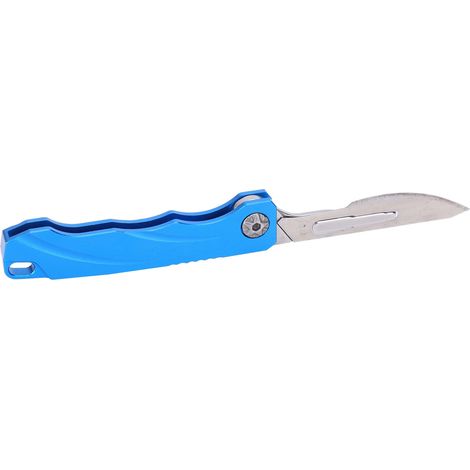 Couteau pliant portable EDC en alliage d'aluminium avec porte-clés et ouvre-boîte, 10 lames de rechange (1/5)