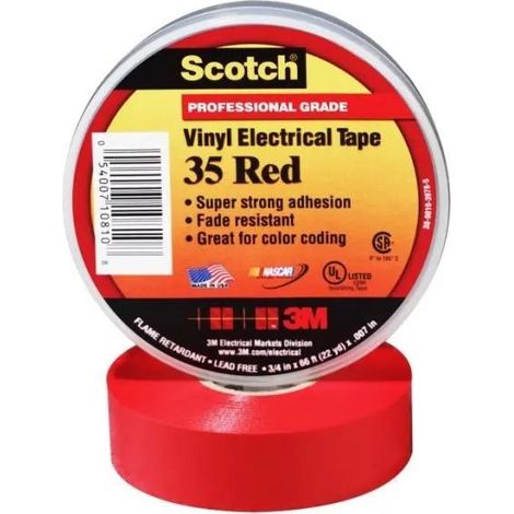 Scotch 35 nastro isolante rosso 19 mm x 20 m