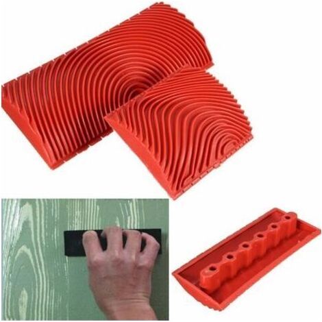 Rouleau en silicone 3 et 6 pouces pour effet bois DIY – Outil de décoration murale, imitation grain du bois, outil de peinture texturée – Idéal pour bricolage maison