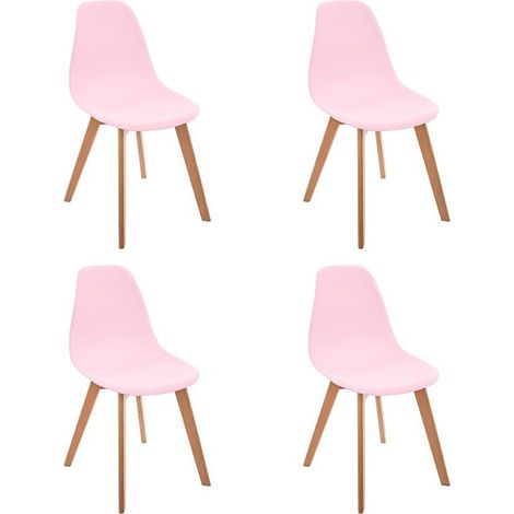 Lot de 4 Chaises Enfant Scandinave 58cm Rose (1/4)