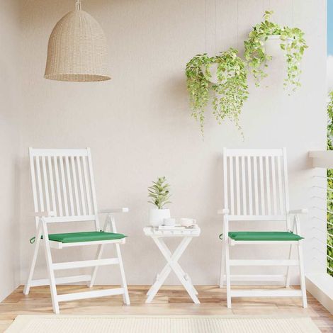 vidaXL Cojines de silla de jardín 2 uds tela Oxford verde 40x40x3 cm (1/5)