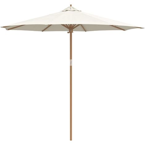 Ombrellone da giardino rotondo 270 x 260 cm leggero resistente stile minimalista atmosfera rilassante bambù crema 020058244