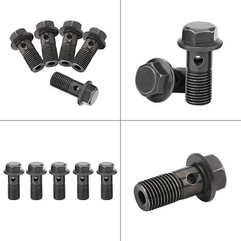 5 pièces Boulons Banjo M10 x 1.25mm pour Étriers de Frein et Maîtres-Cylindres de Moto (1/5)