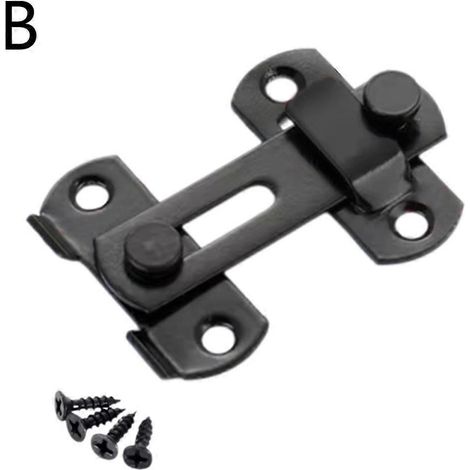 Loquet de verrouillage de porte de grange coulissante en acier inoxydable noir pour armoire, placard ou penderie