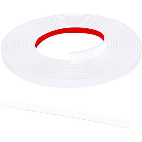 Bandes Décoratives Autocollantes Flexibles de 5 m X 10mm Bande Autocollante Blanche pour Bordure de Sol Joint de Calfeutrage pour Sol Stratifié Carrelage Miroir Mur Angle Plafond Armoire (1/5)