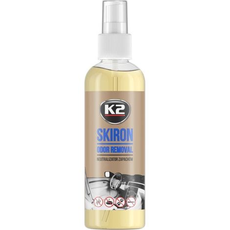 Neutralizador de olores Skiron 250ml en atomizador, elimina olores sin aroma, uso doméstico y automotriz, fórmula incolora e inodora eficaz