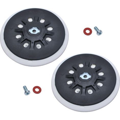 150 mm Plateau de ponçage 8 trous compatible avec les ponceuses orbitales Bos-ch ETS 150, ETS EC 150, LEX 150, WTS 150/7 498987 (souple),2 pièces (1/4)