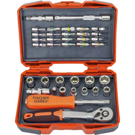 Juego de llaves de vaso y puntas 1/4" 38 piezas - Fischer Darex