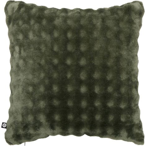 Cuscino zephy quadrato 40x40 cm effetto pelliccia sintetica verde - Atmosphera créateur d'intérieur (1/3)