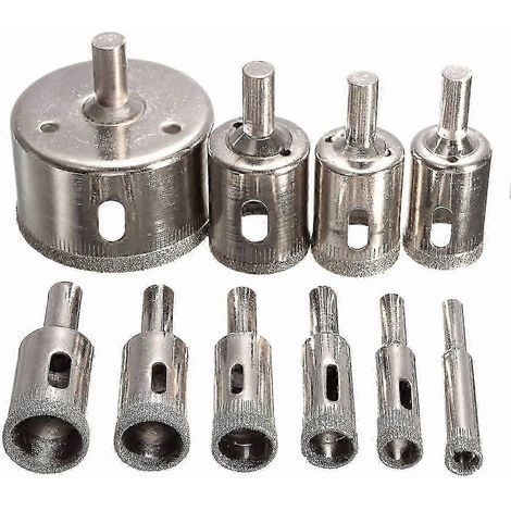 Jeu de 10 forets HSS à revêtement diamant pour outils électriques, pour carrelage, marbre, verre, céramique, scie cloche, diamètres 3 à 50 mm (1/5)