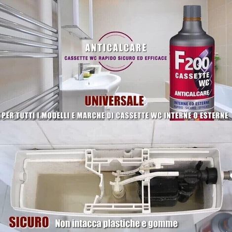 Anticalcare Disincrostante Cassette W.C. F200 MELT Concentrato Flacone – n. 3 da 1 Lt. (1/5)