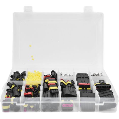 Kit de 1004 connecteurs automobiles étanches (fiches mâles et femelles, 1 à 6 broches)
