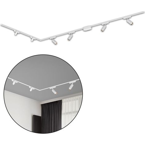 Briloner Luxtrail Système de rail, set complet, 4x LED Spots, 2x LED Tracklight, orientable, blanc chaud, blanc, 3m
