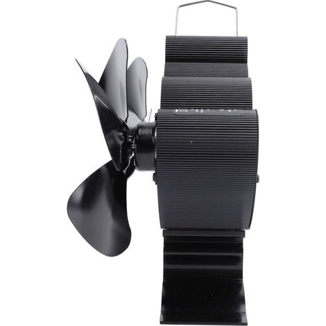 Ventilatore per stufa a legna Crezuo a 8 pale, realizzato in lega di alluminio, silenzioso, efficiente, a energia termica, con termometro magnetico.-Crezuo