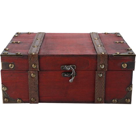 Coffret Vintage en Bois pour Bijoux avec Serrure, Boîte de Rangement Décorative pour Maison (1/5)