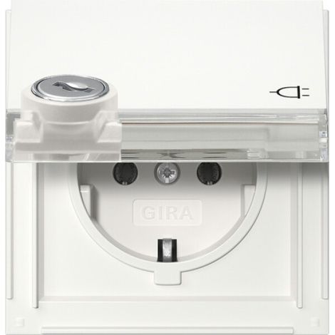 Gira SCHUKO-Steckd. KD Schloss sortiert + BSF Gira TX44 Reinweiß [446766], 4467 66